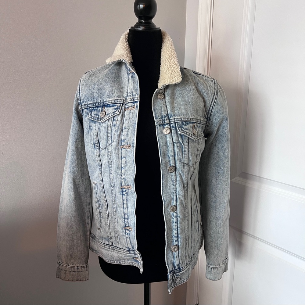 Denim Sherpa Jacket NWOT
